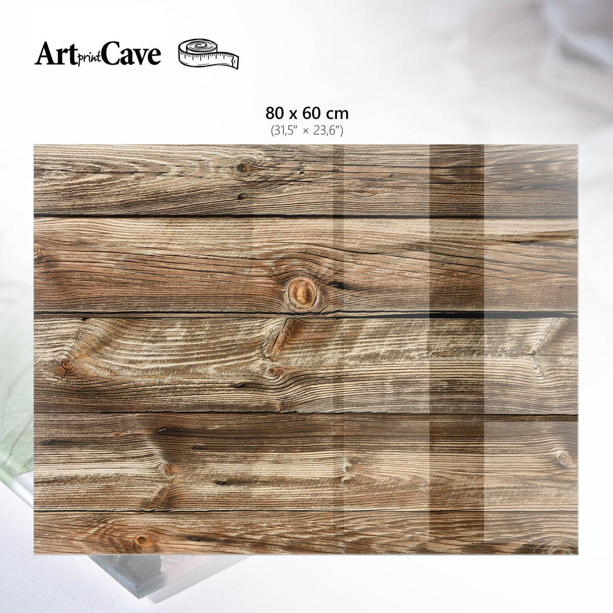GLASPLATTE 80x60 cm – Holzbretter - Blau, Glas (0.4/80/60cm) - ArtPrintCave