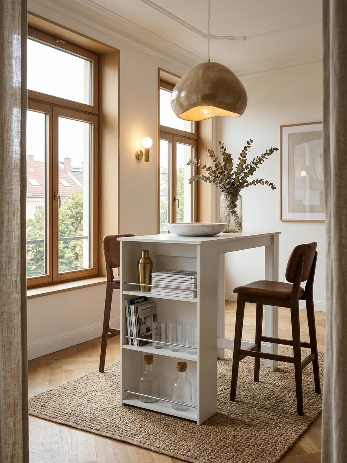 KÜCHENTRESEN GANDER Edelstahl 3 Fächer Ablage, Weiß 120x60x107 cm - Weiß, Holz/Metall (60/120/107cm) - KADIMA DESIGN