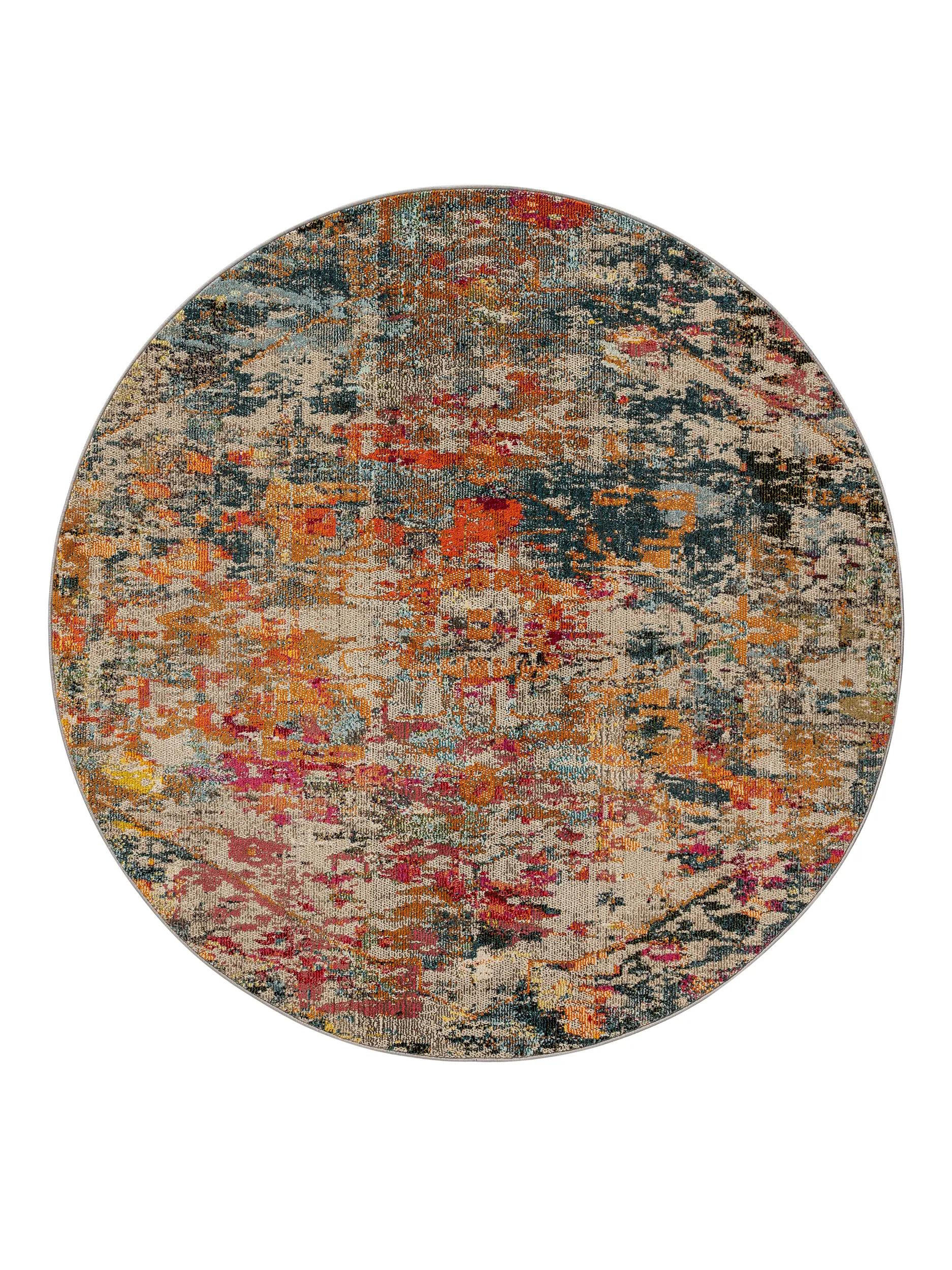 TEPPICH Casa Multicolor ø 200 cm rund - Multicolor, Naturmaterialien/Textil (200/200cm) - benuta