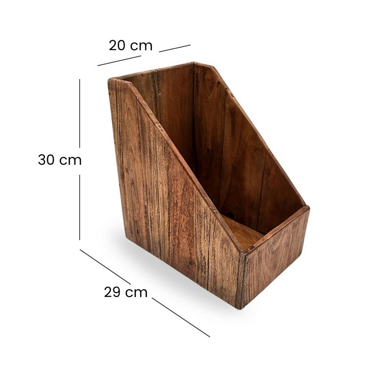 ORGANIZER Stehsammler Big Nota 30 cm, Mahagoni Holz naturfarben - Naturfarben, Holz (29/20/30cm) - CREEDWOOD