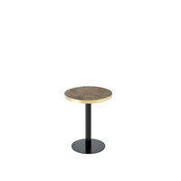 BEISTELLTISCH DE-37359 rund mit Marmoroptik und Goldrand Grau - Grau, Metall (60/60/74cm) - ComfortXL