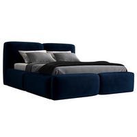 POLSTERBETT OLKE 90x200 Dunkelblau - Dunkelblau, Textil (90/200cm) - A&J MöbelLand