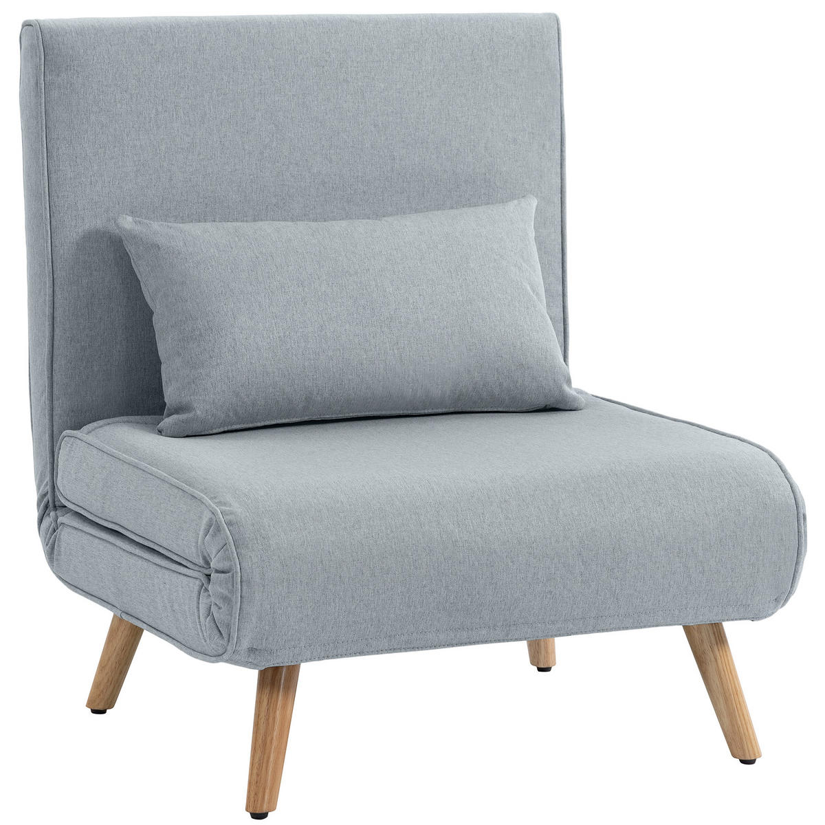 SCHLAFSESSEL 3-in-1 DE-14659 5-stufig verstellbar mit Kissen Grau - Grau, Textil (72/85/75cm) - ComfortXL