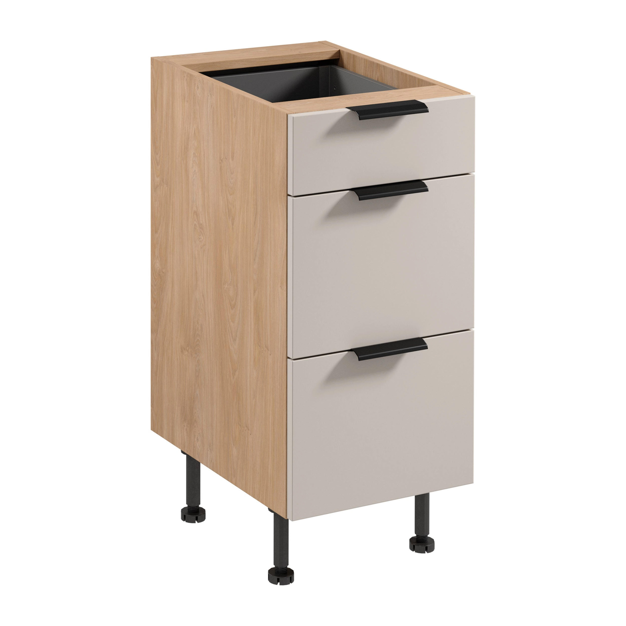 UNTERSCHRANK D40S3 AX – Sorento Beige Sonoma Eiche – Beige / Sonoma Eiche - Beige/Sonoma Eiche, Holzwerkstoff (40/87/52cm) - ROYAL24_MARKT