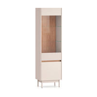 VITRINE Connie Kaschmir und Holz - Beige, Holzwerkstoff (54.9/192.8/40cm) - Petits-meubles
