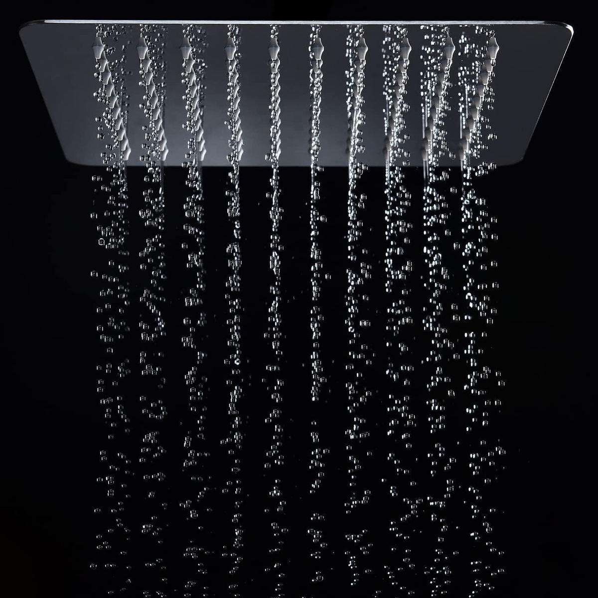 REGENDUSCHE 20 cm Quadratisch Edelstahl mit Anti-Kalk-Düsen - Silberfarben, Metall (20/15/20cm)