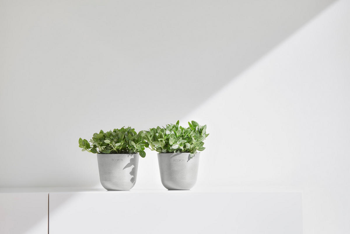 BLUMENTOPF Oslo Mini 11,4/9,5 cm Hellgrau - Hellgrau, Kunststoff (11.4/9.5cm) - Ecopots