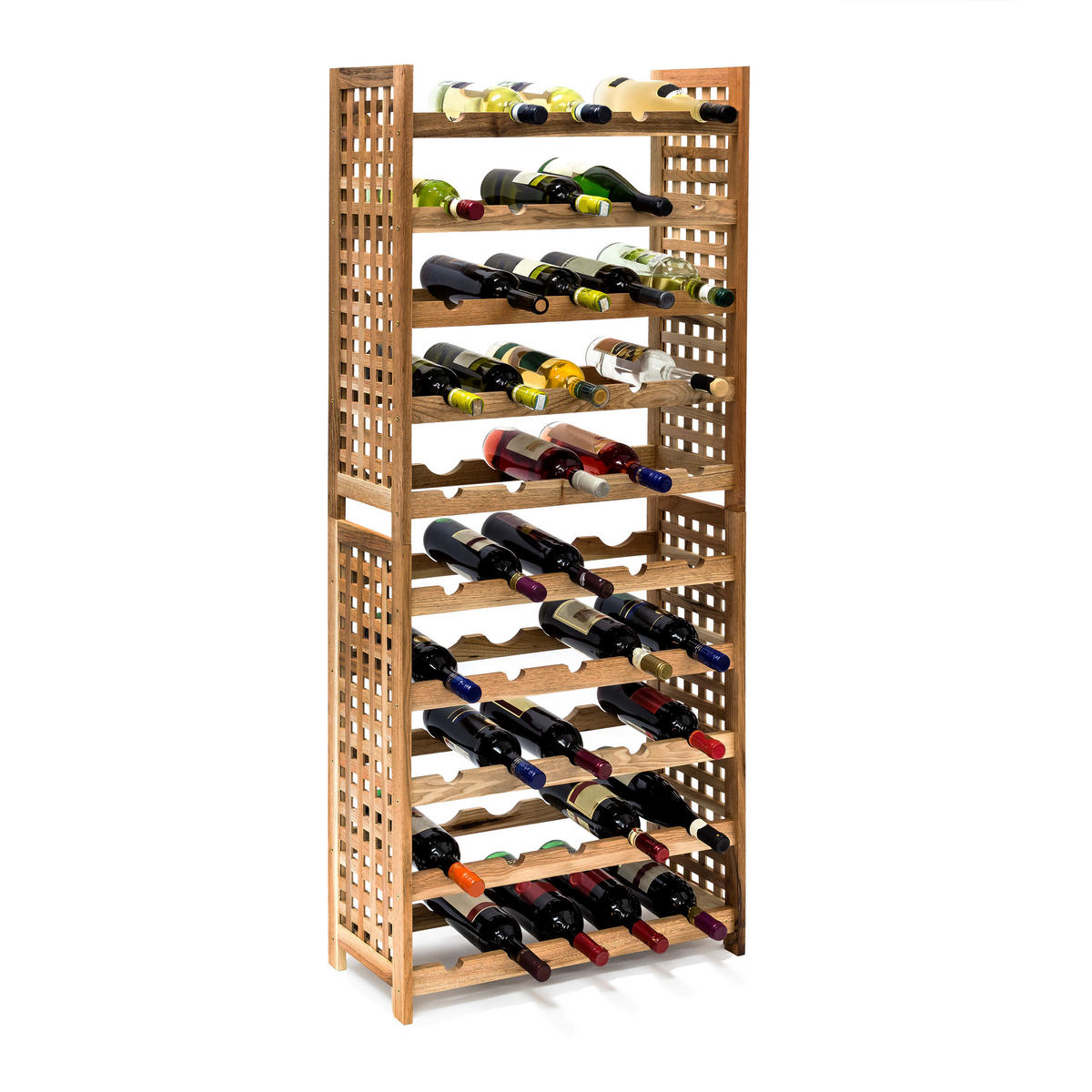 WEINREGAL - Braun, Holz (25/73/63cm) - Relaxdays