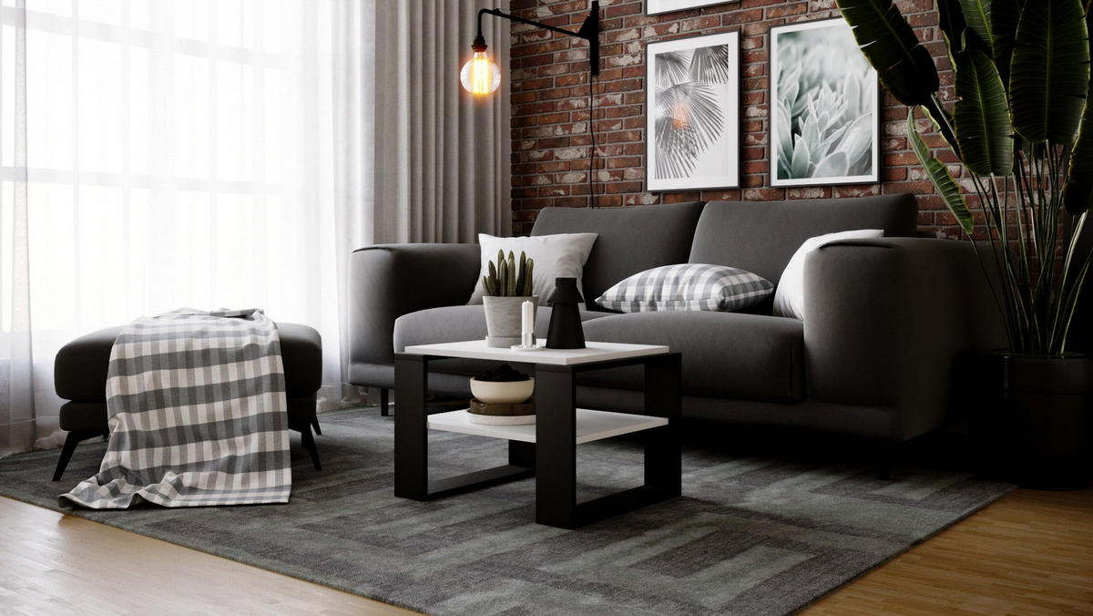COUCHTISCH KAJA 61 - Schwarz/Weiß, Holz (54/61/44cm) - Mat-Haus