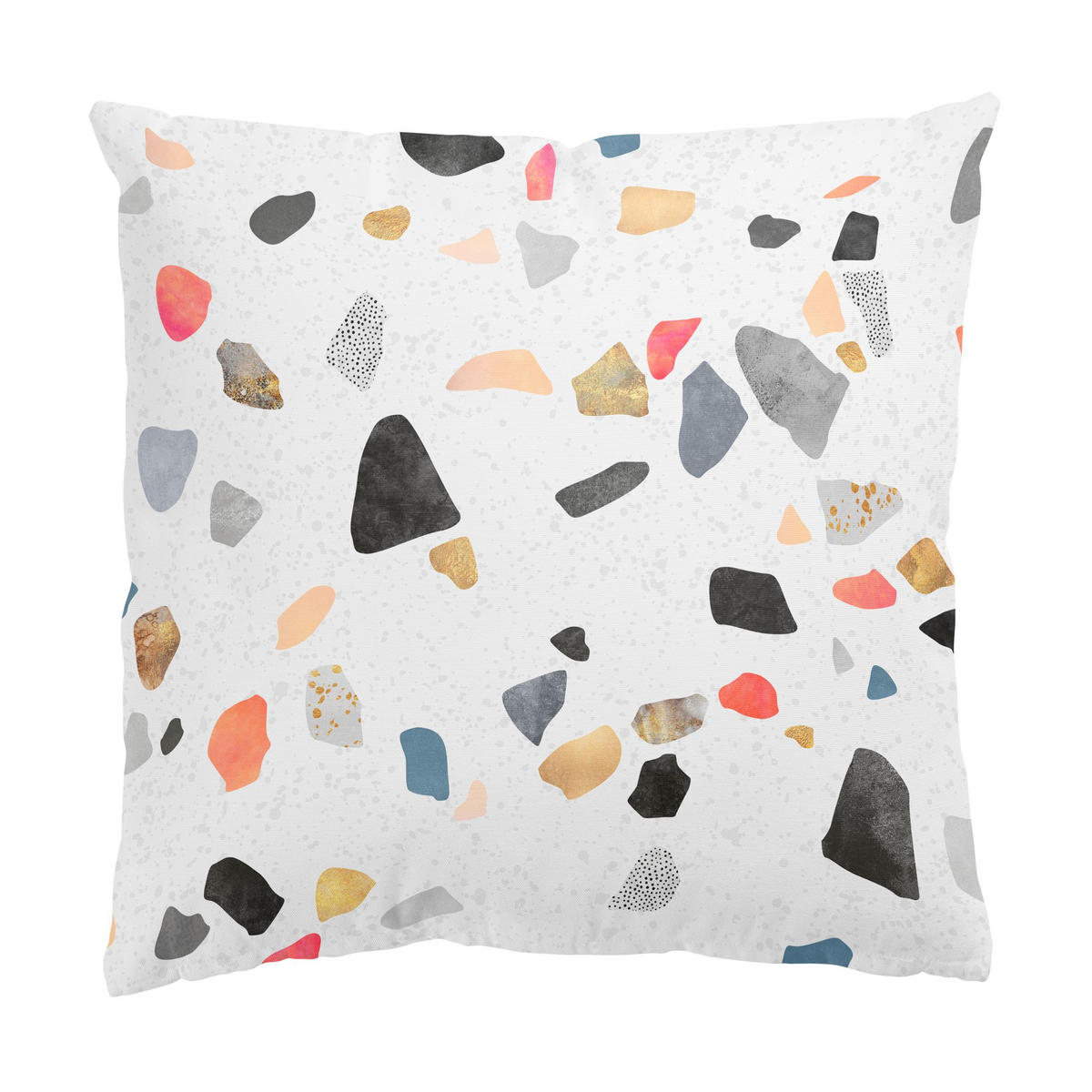 KISSENBEZUG Weißer Terrazzo mit Goldsteinchen 40/40 cm - Weiß, Textil (40/40cm) - Bilderwelten