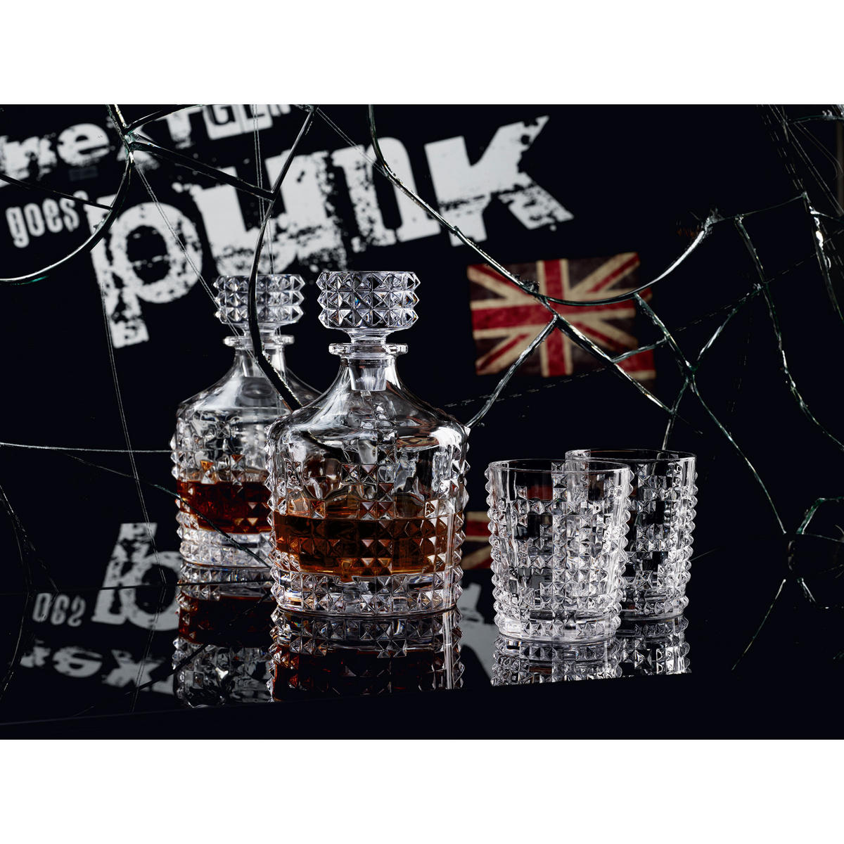 WHISKYSET Punk 3tlg., Kristallglas, 750 ml - Transparent, Glas (0.75L) - Nachtmann