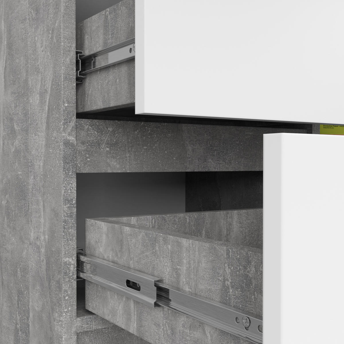 KOMMODE Steingrau, Weiß 35x80x77 cm - Weiß/Grau, Holzwerkstoff (80/77/35cm) - Akord