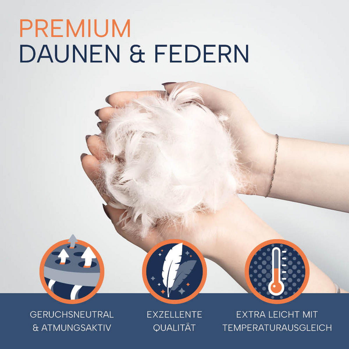 DAUNENDECKE 200x220 Extra leicht, COMFORT Sommerdecke 60% Daune - Weiß, Textil (200/220cm) - casimum