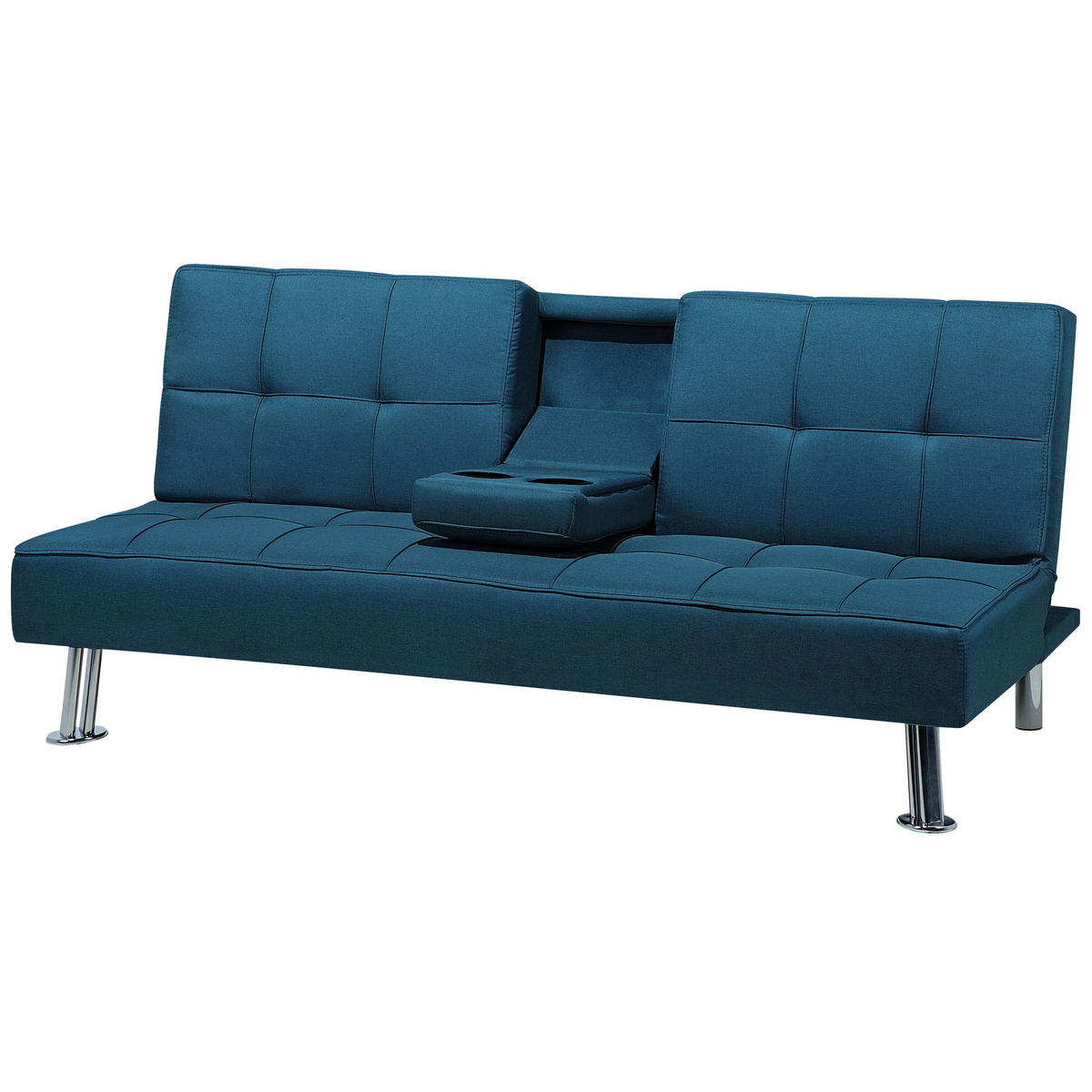 3-SITZER-SCHLAFSOFA Polyester Blau Roxen - Blau, Textil (168/77/81cm) - Beliani