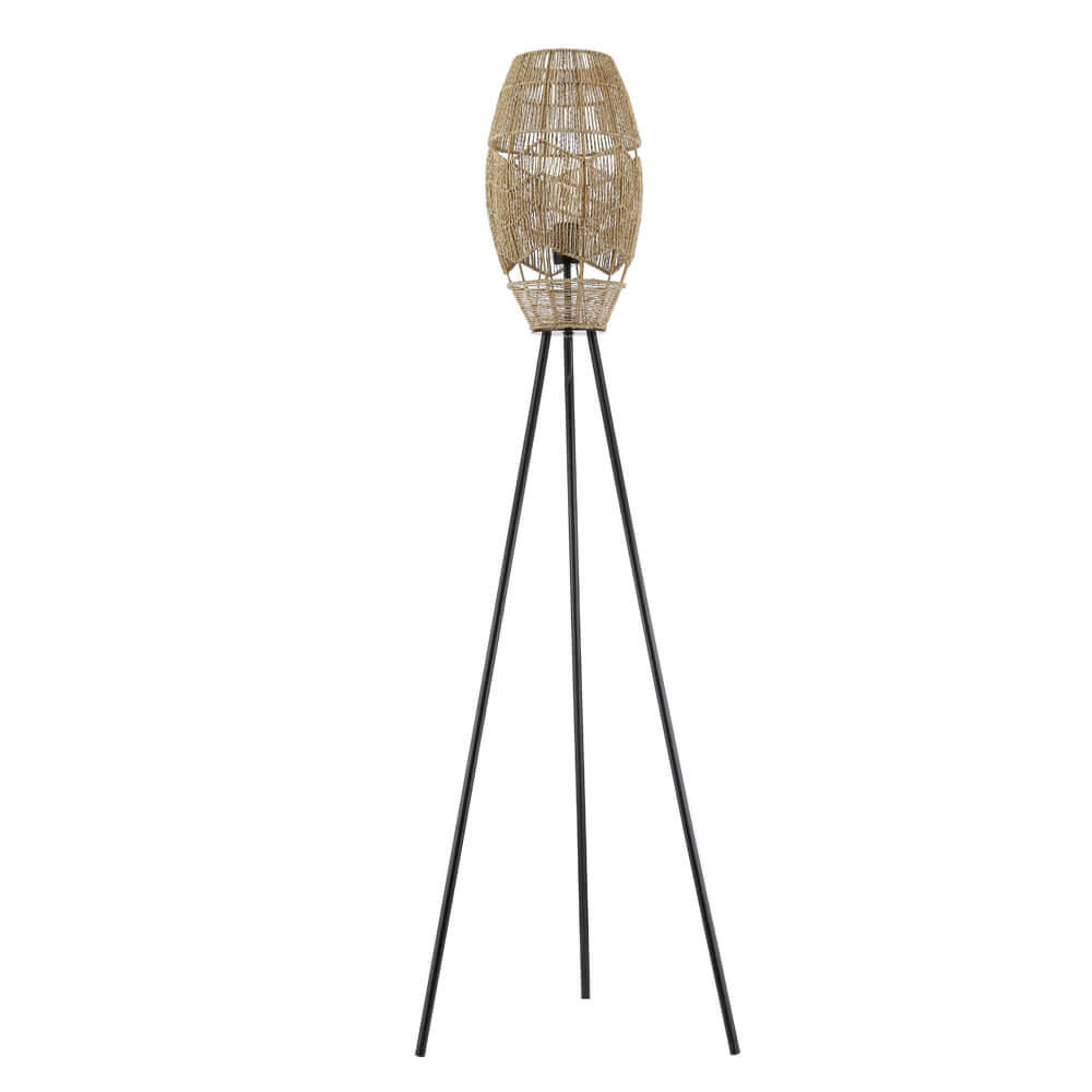 TRIPOD STEHLAMPE KIKO - Natur, Tripod Stehlampe - Naturfarben, Textil (40/46/154.5cm) - Home Deluxe