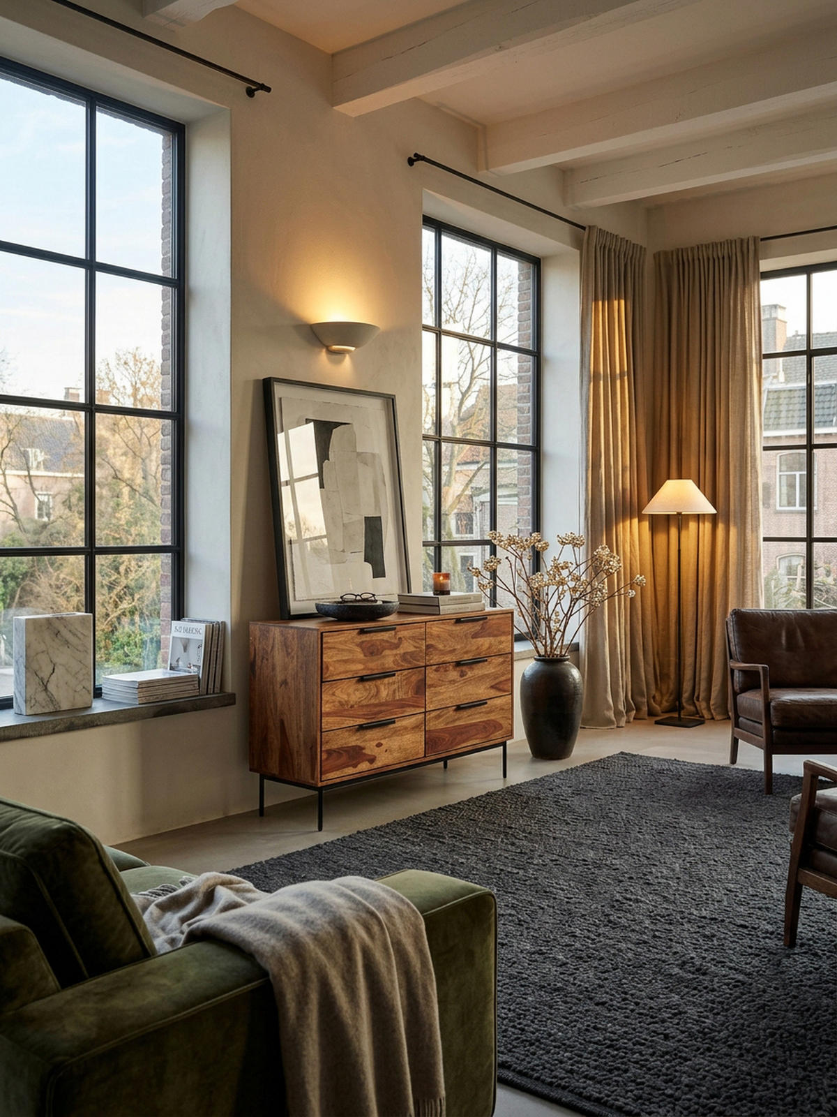 KOMMODE – Massivholz/Metall, 117x80x42 cm, 6 Schubladen, Industrial-Stil - Schwarz/Braun, Holz/Metall (117/80/42cm) - KADIMA DESIGN