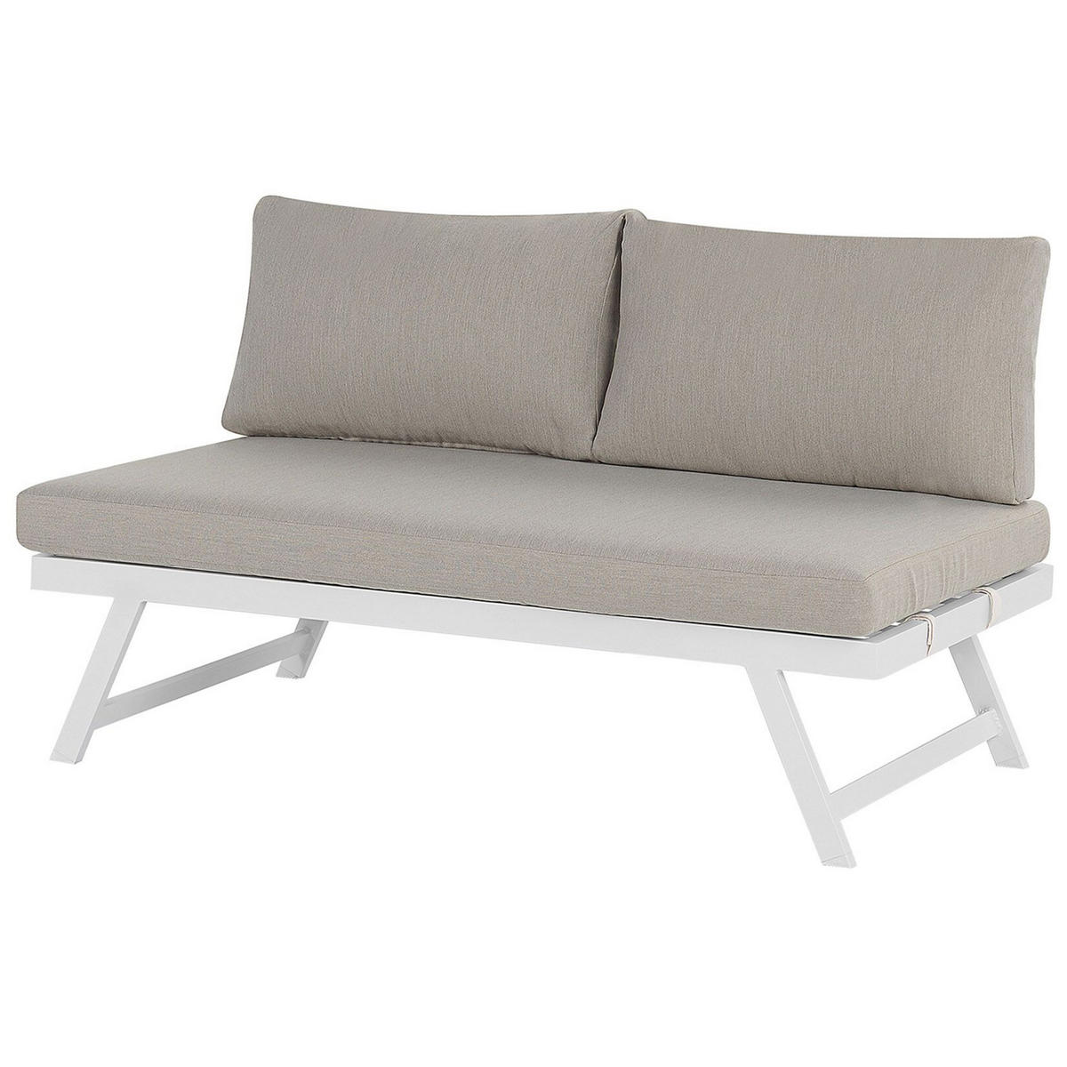LOUNGE SET 5-Sitzer modular weiß Auflagen taupe Coccorino - Taupe/Weiß, Metall - Beliani