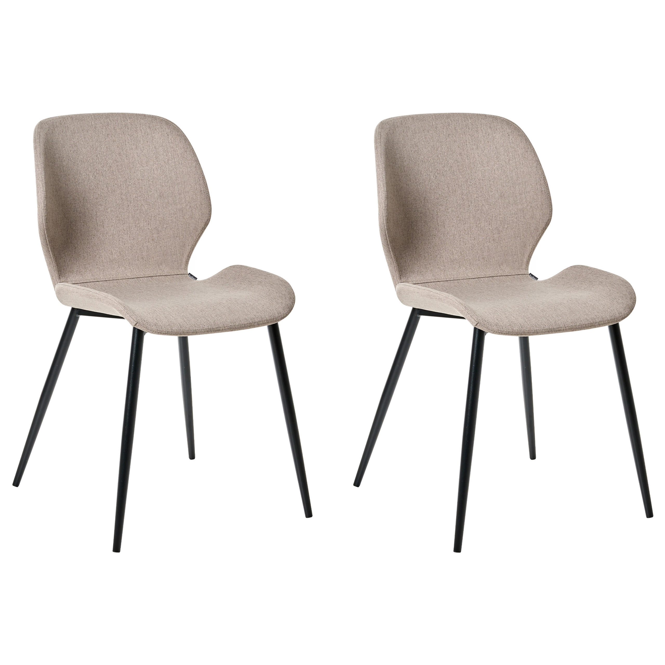 KONFERENZSTUHL 2er-Set Stoff Taupe Holland - Taupe, Textil (48/84/55cm) - Beliani