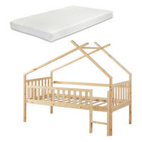 KINDERBETT Sotkamo mit Matratze - Naturfarben, Holz (90/200cm) - [en.casa]
