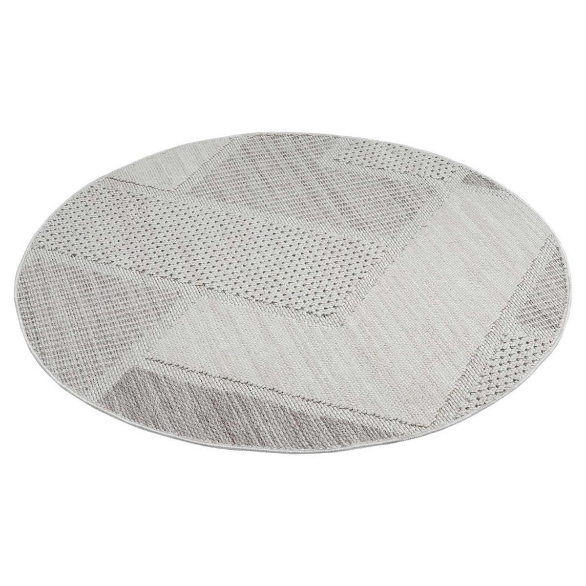KURZFLOR-TEPPICH Lindo 8877 Grün 200x200 cm Rund - Creme, Textil (200/200cm) - carpet city