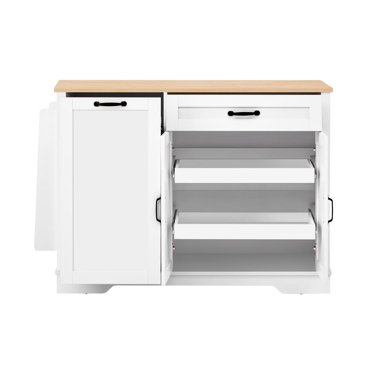 KÜCHENINSEL 115/40/87 cm weiß mit ausziehbaren Schubladen - Weiß, Holzwerkstoff (115/87/40cm) - OKWISH