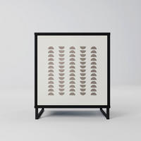 SIDEBOARD HARMONY ESSENCE, Schwarz, 57,5x42x67,5 cm, Schwarze Metall-Rahmenfüße - Multicolor/Schwarz, Holzwerkstoff/Metall (57.5/67.5/42cm) - SpaceRebels