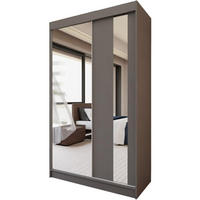 SCHWEBETÜRENSCHRANK Gaja 120/216/61 graphit mit Spiegel und Schubladen - Graphitfarben, Holzwerkstoff (120/216/61cm) - Beautysofa