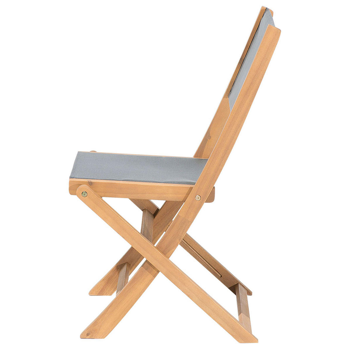 GARTENSTUHL 2er-Set Akazienholz hellbraun Cesana - Hellbraun/Grau, Holz (57/90/50cm) - Beliani