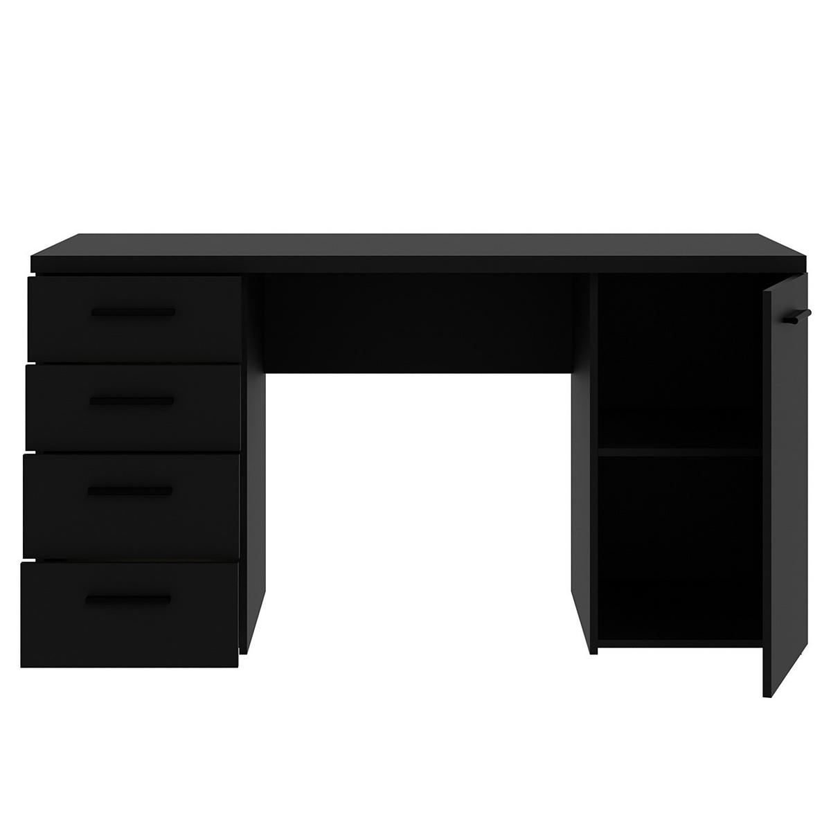 SCHREIBTISCH - Spanplatte - Silberfarben/Schwarz, Holzwerkstoff/Kunststoff (60/145/76cm) - home24