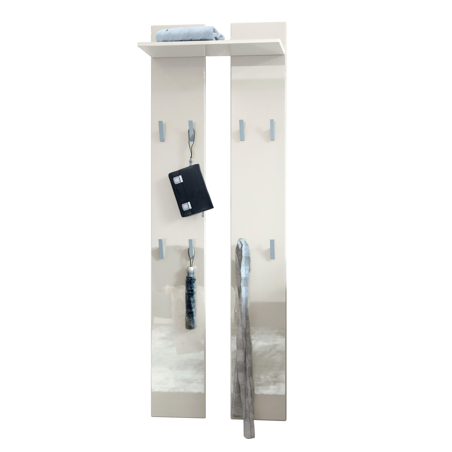 GARDEROBENPANEEL Wandpaneel Creme Hochglanz - Creme, Holzwerkstoff (57/170/20cm) - Vladon