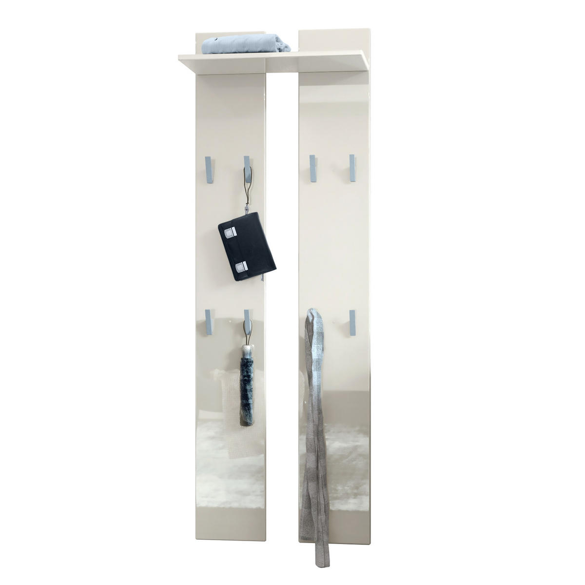 GARDEROBENPANEEL Wandpaneel Creme Hochglanz - Creme, Holzwerkstoff (57/170/20cm) - Vladon
