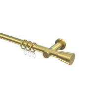 GARDINENSTANGE Platon Sitra 520 cm (geteilt in 4 x 130 cm), 1-läufig, 20 mm Ø Messing-Optik - Messingfarben, Metall (520cm) - INTERDECO