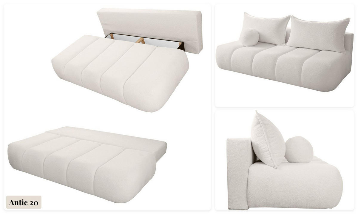 SCHLAFSOFA Milla mit Bettkasten, Grau 205/97/85 cm - Grau, Textil/Metall (205/97/85cm) - WFL GROUP