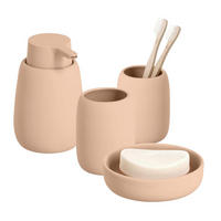 BADACCESSOIRES - Keramik, Mandel, 4-teiliges Set - Creme, Keramik (8.8/13.7/8.8cm) - Zeller Present