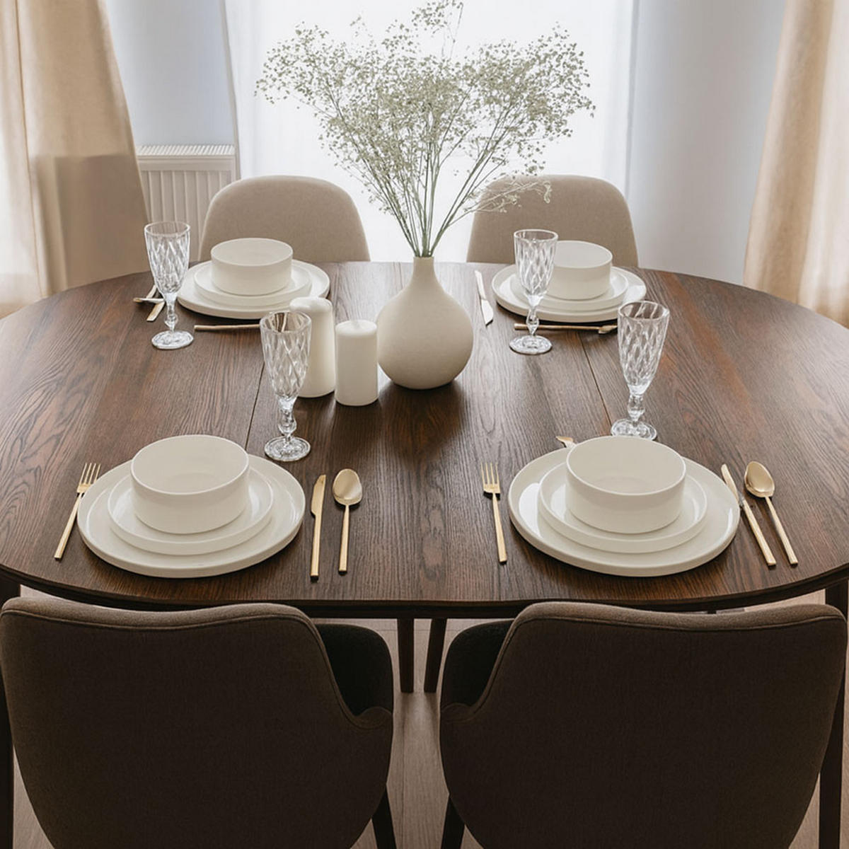 ESSTISCH Orbetello Eiche Tabak 90-190 / 90 / 74,5cm - Dunkelbraun, Holz (90/190/74.5cm) - Feldmann-Wohnen