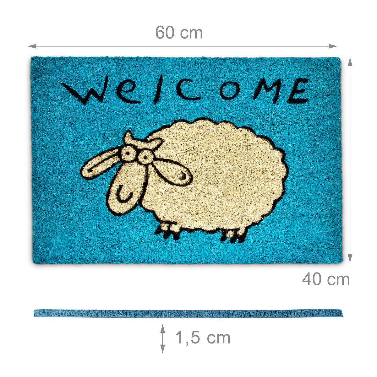 FUSSMATTE - Blau, Kunststoff/Textil (40/60cm) - Relaxdays