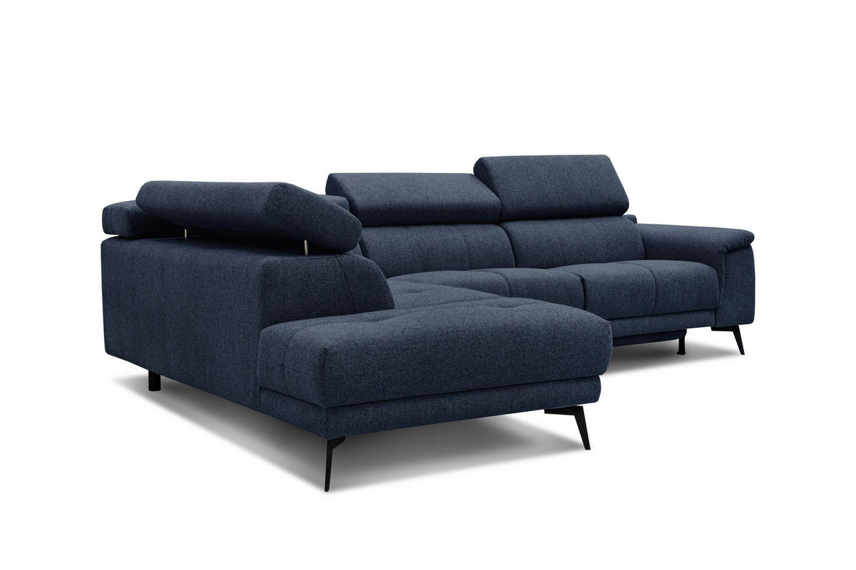 ECKSOFA FIERO 5-Sitzer mit 1 Relaxfunktion, dunkelblau - Dunkelblau, Holzwerkstoff/Textil (228/290cm) - Courtois Laville