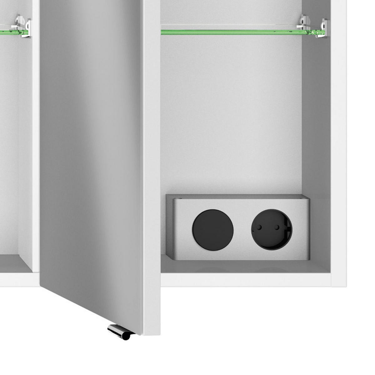 SPIEGELSCHRANK Fes-66 - Weiß, Holzwerkstoff (140/71/17cm) - Lomado