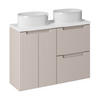 BADMÖBEL-SET 5 Teile Nova Cashmere N BM145 in Kaschmir Matt/ Weiß Matt - Kaschmir/Weiß, Holz (120/57/40cm)