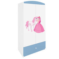 KINDERKLEIDERSCHRANK Prinzessin I - Blau, Holzwerkstoff (90/175/52cm) - RAUMHIRSCH FURNITURE