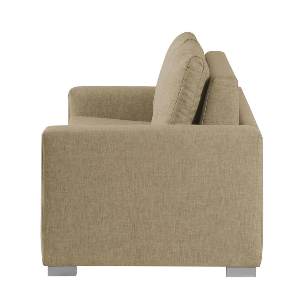 SCHLAFSOFA - Beige/Silberfarben, Textil (153/90/90cm) - home24