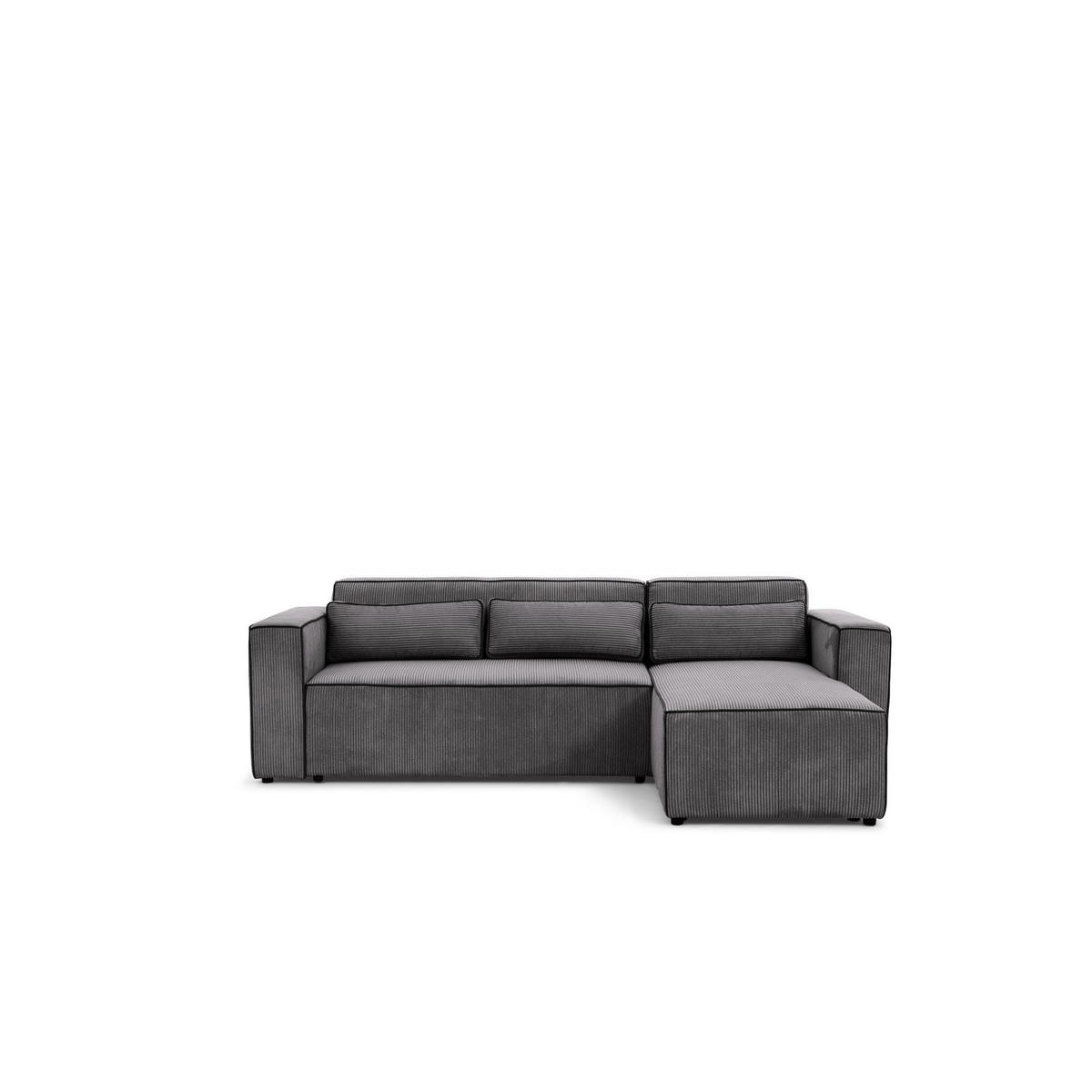 ECKSOFA Schlafsofa Waldo In Poso - Anthrazit, Holzwerkstoff/Textil (260/173cm) - Fun Möbel