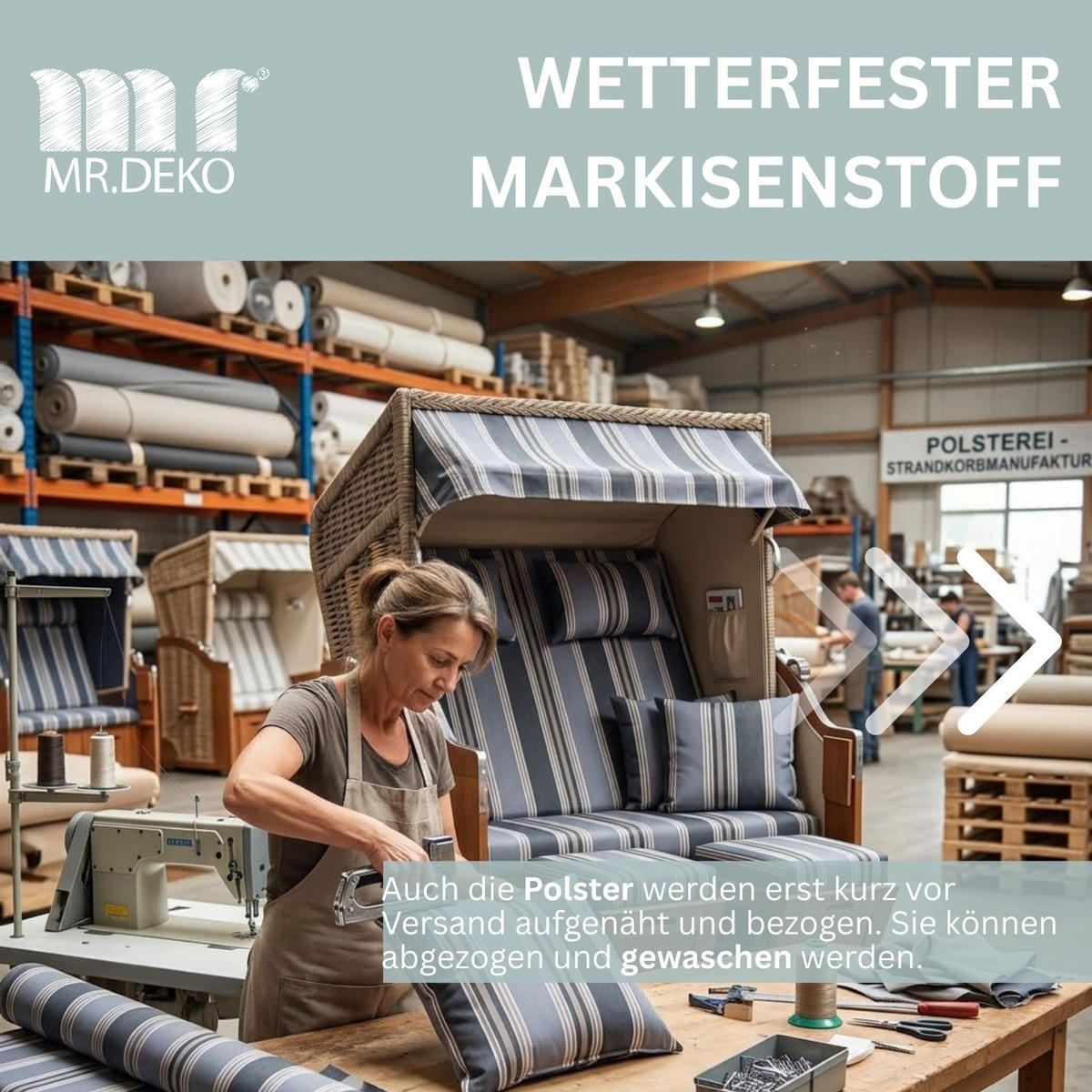 STRANDKORB Schleswig Pinie 2-Sitzer - Pastellblau/Braun, Holz (120/160/80cm) - Mr. Deko