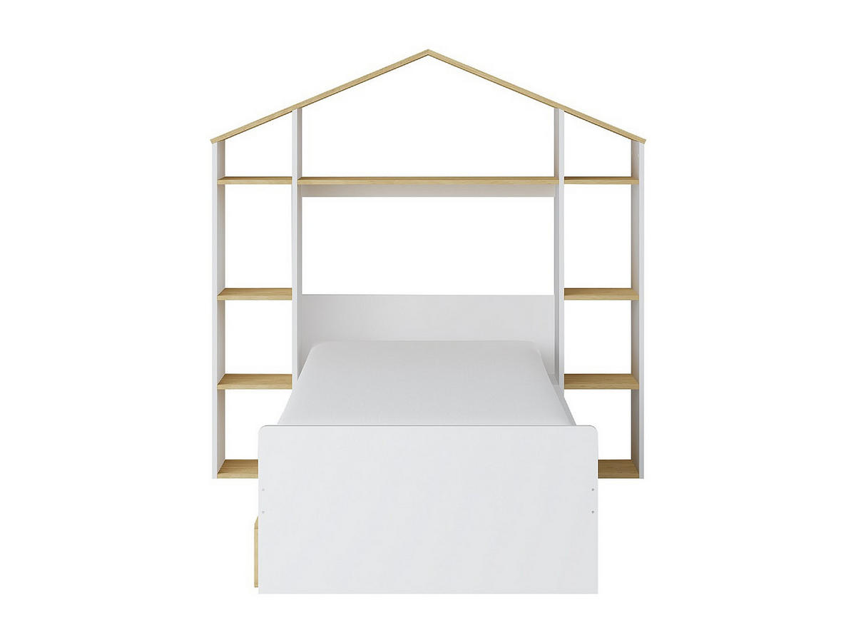 HAUSBETT - 1 Person - Holz, Platte - Naturfarben Hell, Weiß - - Naturfarben/Weiß, Holz (90/190cm) - Vente-Unique