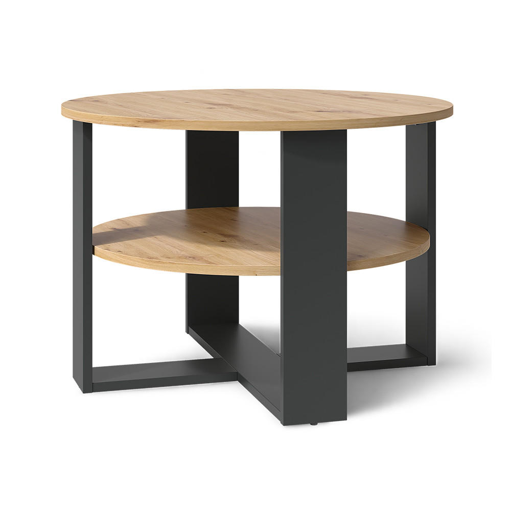 COUCHTISCH Romeo, Anthrazit/Artisan-Eiche, 68 x 68 cm - Anthrazit/Eiche Artisan, Holzwerkstoff (68/68/47cm) - Vicco