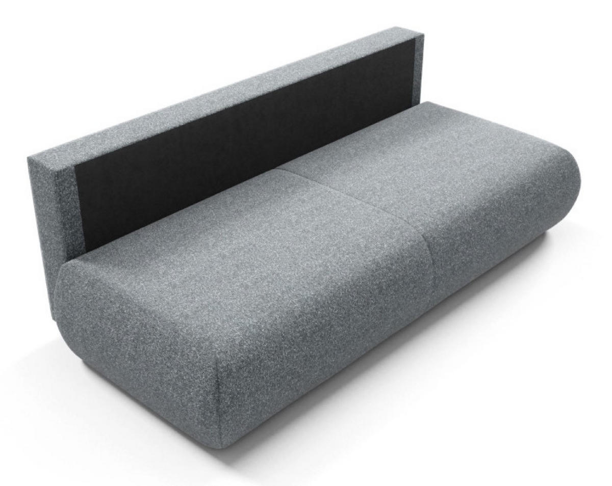 SOFA Dunkelgrau PENTI Mit Schlaffunktion Bez Armlehnen - Grau, Textil (214/74/100cm) - Sepro Meble