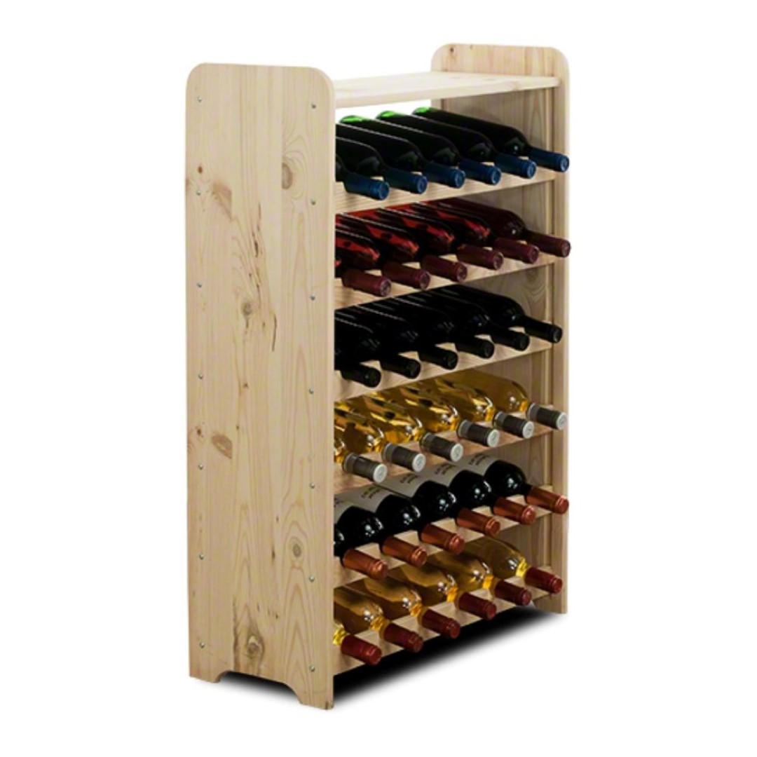 WEINREGAL Pinotwine C 87,2x63,2x26,5 cm 36 Flaschen Massives Kiefernholz Natur Unbehandelt - Naturfarben, Holz (63.2/87.2/26.5cm) - PROREGAL