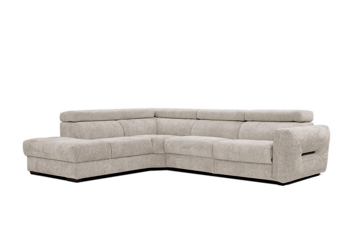 ECKSOFA CALVERA 5-Sitzer mit 1 Relaxfunktion, ecru - Ecru, Holzwerkstoff/Textil (239/298cm) - Courtois Laville