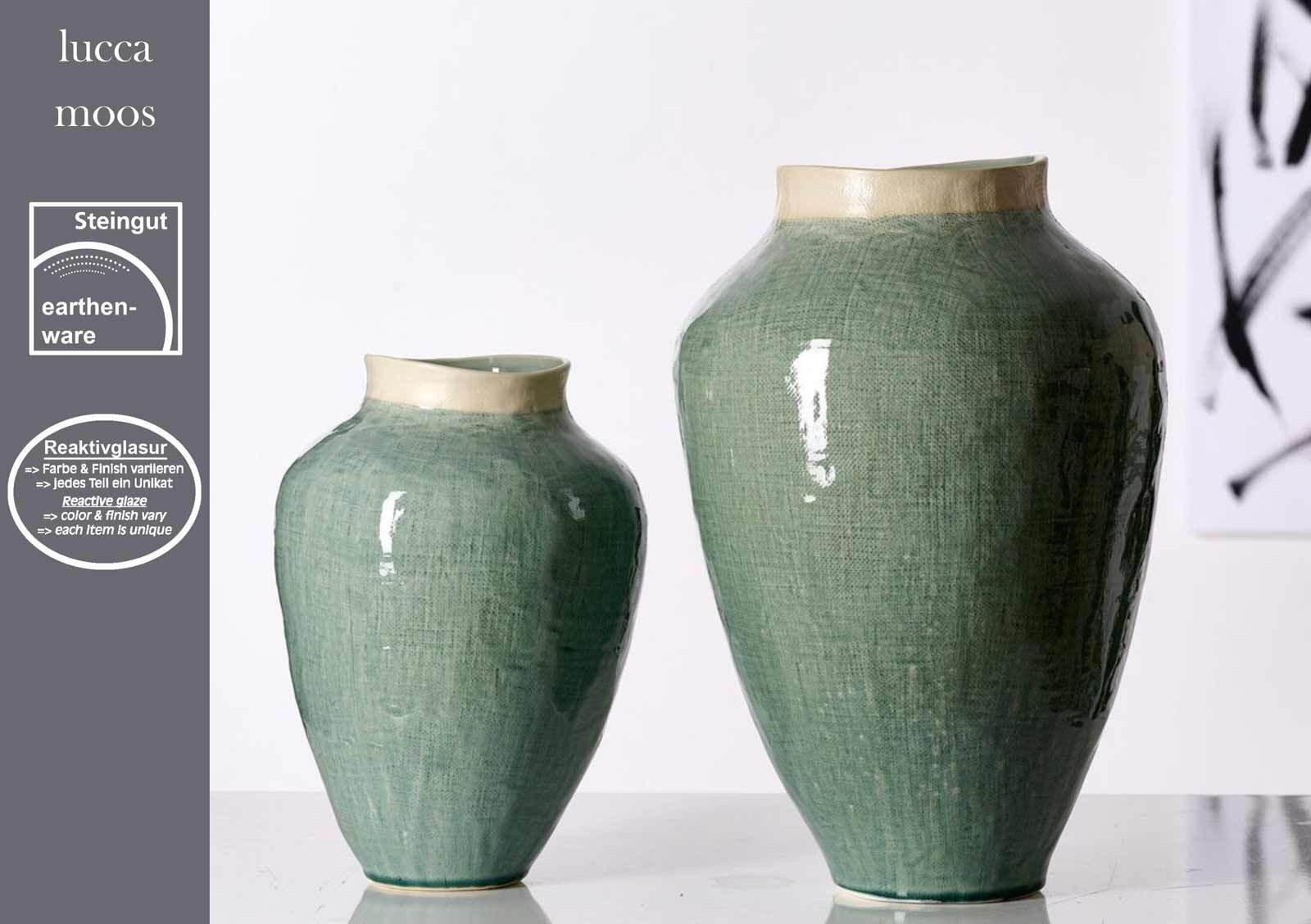 VASE Lucca grün 31 cm - Grün, Keramik (31cm) - Ritzenhoff Breker