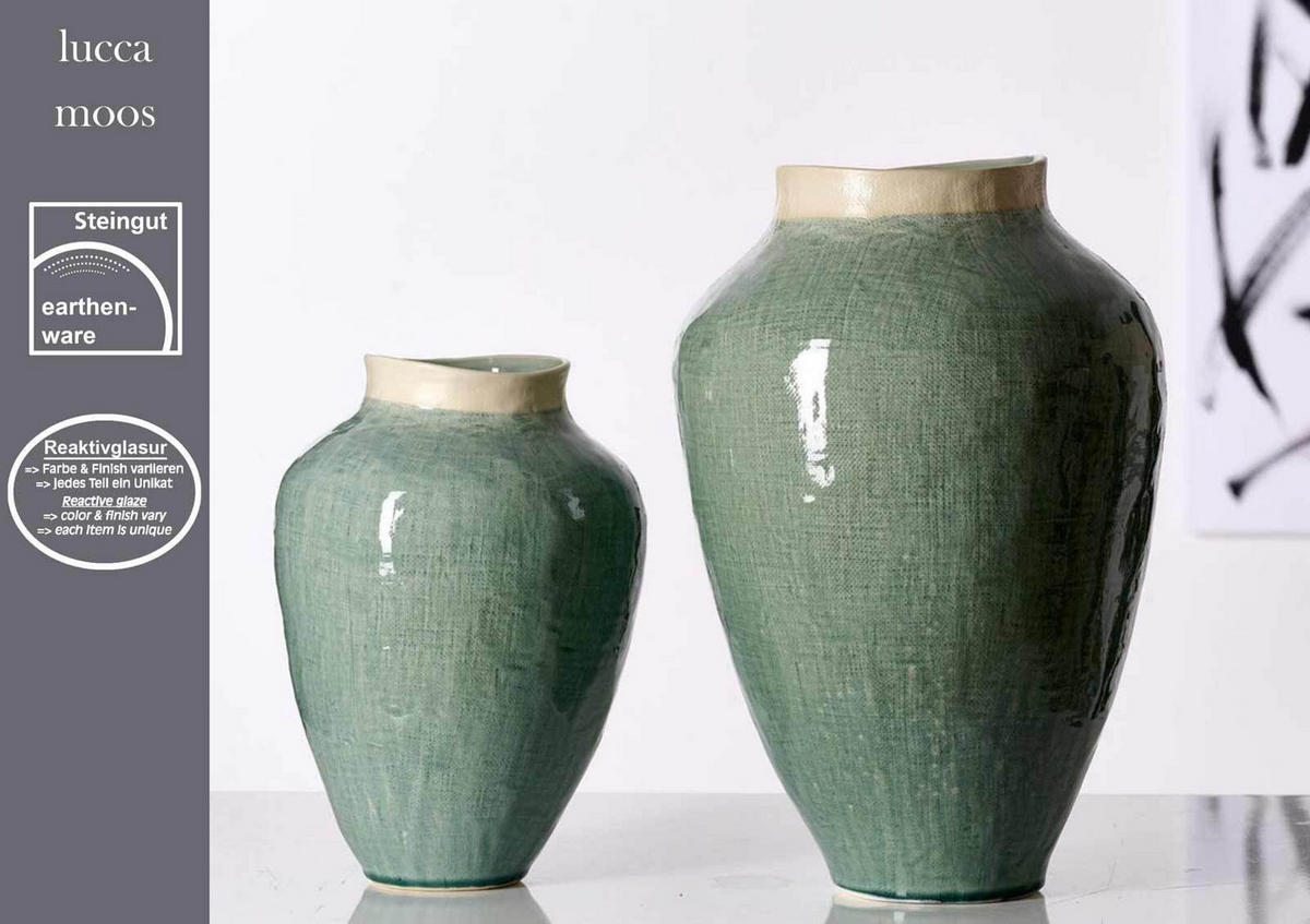 VASE Lucca grün 31 cm - Grün, Keramik (31cm) - Ritzenhoff Breker